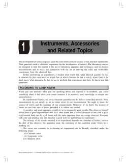 Instruments, Accessories and Related Topics