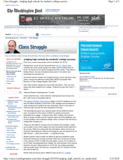 Page 1 of 3 Class Struggle - Judging high schools by students