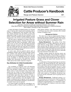 Irrigated Pasture Grass and Clover Selection for Areas without