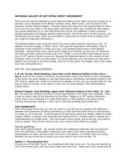 NATIONAL GALLERY OF ART EXTRA CREDIT ASSIGNMENT