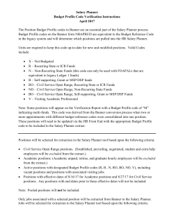 Salary Planner Budget Profile Code Verification