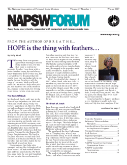National Association of Perinatal Social Workers` winter 2017