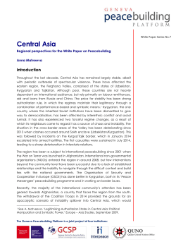 Central Asia - Geneva Peacebuilding Platform