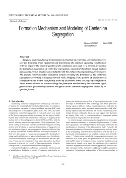 Formation Mechanism and Modeling of Centerline Segregation