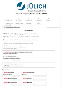 Additional data needed for JURECA