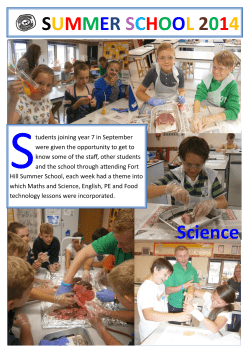 SUMMER SCHOOL 2014 Science - Fort Hill Community School