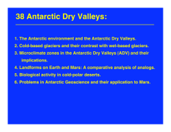 38 Antarctic Dry Valleys: