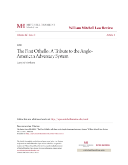 The First Othello: A Tribute to the Anglo