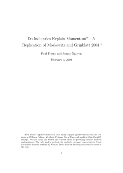Do Industries Explain Momentum? - A Replication of Moskowitz and