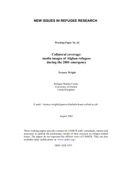 Collateral Coverage: media images of Afghani refugees