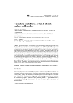 The natural South Florida system I: Climate