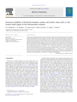 Seasonal variability of dissolved inorganic carbon and surface water