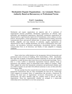 Mechanistic-Organic Organizations&mdash;An Axiomatic Theory: Authority