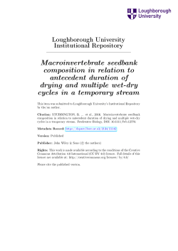 Macroinvertebrate seedbank composition in relation to antecedent