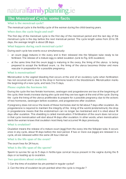 The Menstrual Cycle - Natural Family Planning Teachers