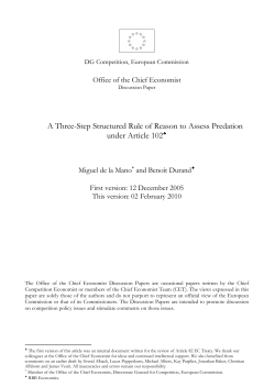 A Three-Step Structured Rule of Reason to Assess Predation under