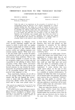 observer`s reaction to the "innocent victim"