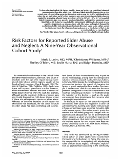 Risk Factors for Reported Elder Abuse and Neglect: A Nine