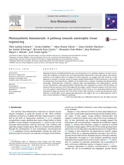 Photosynthetic biomaterials: A pathway towards autotrophic tissue