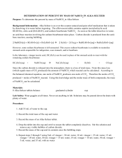 To determine the percent by mass of NaHCO in Alka