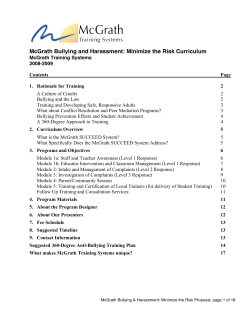 McGrath Bullying and Harassment - McGrath Training Systems, Inc.