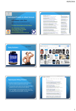 Hydrolysed Protein in Infant Formula by A/Prof John Sinn