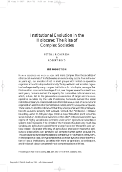 Institutional Evolution in the Holocene: The Rise of Complex Societies