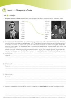 Task 3 Antonym - Sigma Publications