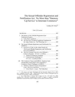 The Sexual Offender Registration and Notification Act: No More than