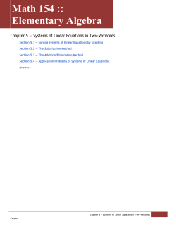 Chapter 4 &mdash; Graphing Linear Equations in Two Variables