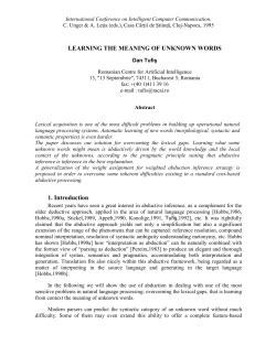 LEARNING THE MEANING OF UNKNOWN WORDS 1