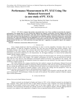Performance Measurement in PT. XYZ Using The