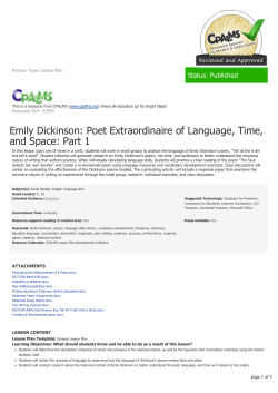 Emily Dickinson: Poet Extraordinaire of Language, Time