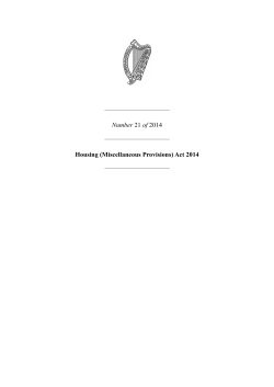 Number 21 of 2014 Housing (Miscellaneous Provisions) Act 2014