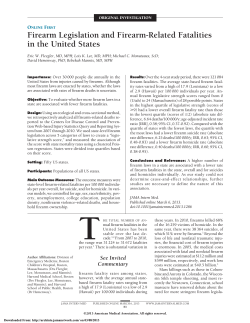 Firearm Legislation and Firearm-Related Fatalities in the United States