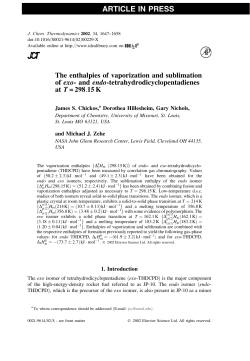 and endo-tetrahydrodicyclopentadienes at T = 298.15 K