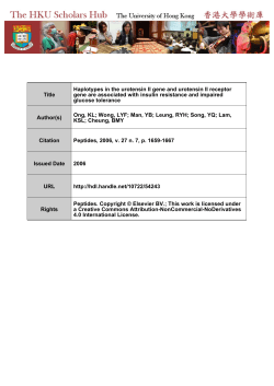 Single nucleotide polymorphisms in Urotensin II gene are