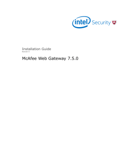 McAfee Web Gateway 7.5 - Knowledge Center