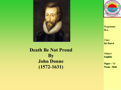 Death Be Not Proud By John Donne (1572