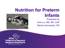 Nutrition for Preterm Infants