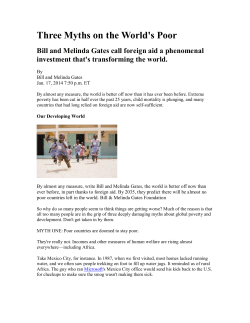 Three Myths on the World`s Poor