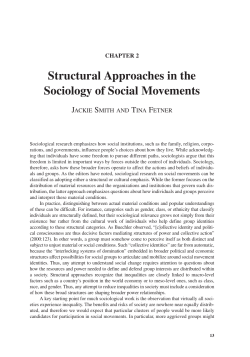 Structural Approaches in the Sociology of Social