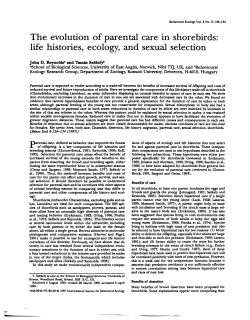 The evolution of parental care in shorebirds: life