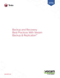 Backup and Recovery Best Practices With Veeam Backup