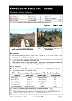 Flow Diversion Banks, Part 1, DB1-1