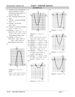 Unit 5 &ndash; Selected Answers