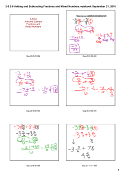 2-5 2-6 Adding and Subtracting Fractions and Mixed Numbers