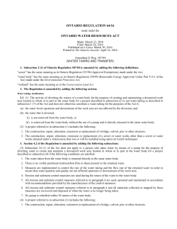 ontario regulation 64/16 ontario water resources act