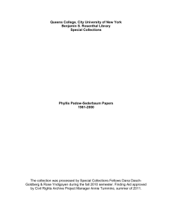 Padow-Sederbaum Finding Aid