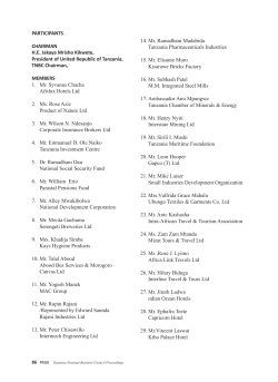2nd LIRT Meeting Participants - Tanzania National Business Council